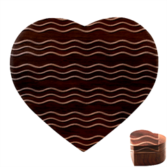 Multicolor Wave Pattern Heart Wood Jewelry Box by ytdream