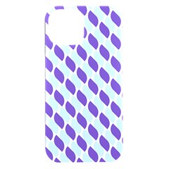 White Blue Pattern Iphone 15 Plus Black Uv Print Pc Hardshell Case by ytdream