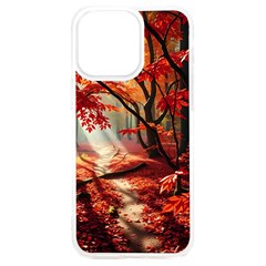 Forest Path Red Nature Iphone 15 Plus Tpu Uv Print Case by Bedest