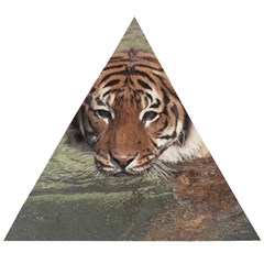 Swimming Tiger Wooden Puzzle Triangle by ExtraAwesomeSauce