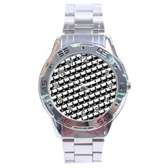 Stylish Coffee Cup Pattern Stainless Steel Analogue Watch by ExtraAwesomeSauce