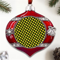 Royalty Inspired Crown Pattern Metal Snowflake And Bell Red Ornament by ExtraAwesomeSauce