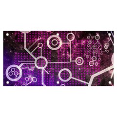 Cosmic Network Geometric Art Banner And Sign 6  X 3  by ExtraAwesomeSauce