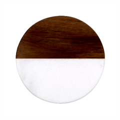 A Blue Wall With A Clock On It Classic Marble Wood Coaster (round)  by catchydesignhill