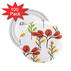 Tree Auntumn Leaf 2 25  Buttons (100 Pack)  by anzea