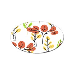 Tree Auntumn Leaf Sticker (oval) by anzea