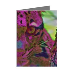 Pink And Purple Leopard Mini Greeting Card by ExtraAwesomeSauce