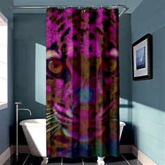 Pink And Purple Leopard Shower Curtain 36  X 72  (stall)  by ExtraAwesomeSauce