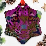 Pink and Purple Leopard Ornament (Snowflake) Front