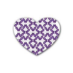 Purple, Textile, Organism, Violet, Art, Font, Magenta, Symmetry, Circle, Pattern Rubber Heart Coaster (4 Pack) by catchydesignhill