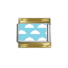 Clouds Blue Pattern Gold Trim Italian Charm (9mm) by ConteMonfrey