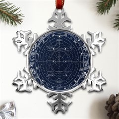 Astronomie Astrologie Vintage  Metal Small Snowflake Ornament by ConteMonfrey