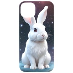 White Bunny Iphone 15 Pro Black Uv Print Pc Hardshell Case by AIDreaming