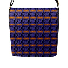 Bitcoin Logo Pattern Flap Closure Messenger Bag (l) by ExtraAwesomeSauce