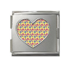 Colorful Bitcoin Pattern Mega Link Heart Italian Charm (18mm) by ExtraAwesomeSauce