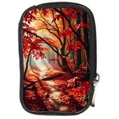 Forest Path Red Nature Compact Camera Leather Case by Bedest