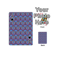 Colorful Sugar Skull Cat Pattern Playing Cards 54 Designs (mini) by ExtraGoodSauce