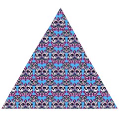 Colorful Sugar Skull Cat Pattern Wooden Puzzle Triangle by ExtraAwesomeSauce