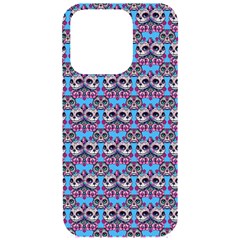 Colorful Sugar Skull Cat Pattern Iphone 15 Pro Black Uv Print Pc Hardshell Case by ExtraAwesomeSauce