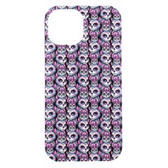 Sugar Skull Cat Pattern Iphone 15 Plus Black Uv Print Pc Hardshell Case by ExtraAwesomeSauce