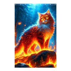 Enchanted Fire Feline Shower Curtain 48  X 72  (small)  by ExtraAwesomeSauce