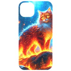 Enchanted Fire Feline Iphone 15 Pro Black Uv Print Pc Hardshell Case by ExtraAwesomeSauce