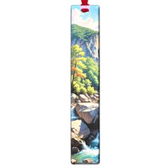 Serene Mountain Waterfall Landscape Large Book Marks by ExtraAwesomeSauce