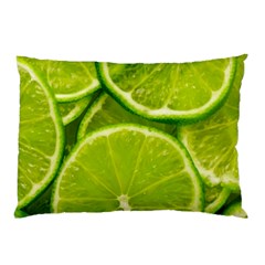 Lime Slices Close Up, Fresh, Fruit, Green Lemon Pillow Case by kyorashop23