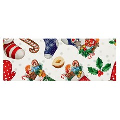 Christmas Socks Gloves Candy Cane Stocking Seamless Banner And Sign 8  X 3  by Grandong