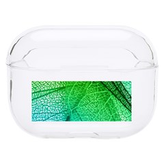 3d Leaves Texture Sheet Blue Green Hard Pc Airpods Pro Case by Cemarart