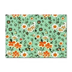 Retro 1960s Flowers Pattern 3 Sticker A4 (10 Pack) by violetheavensky