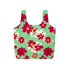 Retro 1960s Flowers Pattern Full Print Recycle Bag (s) by violetheavensky