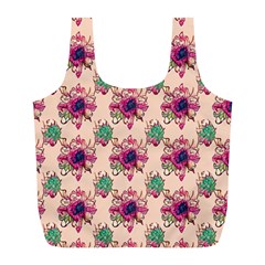 Retro 1880s Flowers Pattern 10 Full Print Recycle Bag (l) by violetheavensky