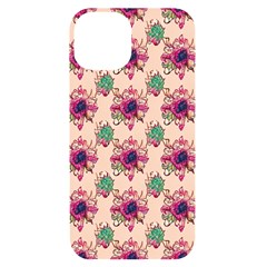 Retro 1880s Flowers Pattern 10 Iphone 14 Black Uv Print Case by violetheavensky