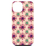 Retro 1880s Flowers Pattern 10 iPhone 14 Black UV Print Case Front