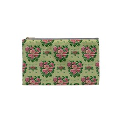 Retro 1880s Flowers Pattern 9 Cosmetic Bag (small) by violetheavensky