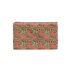 Retro 1880s Flowers Pattern 12 Cosmetic Bag (small) by violetheavensky