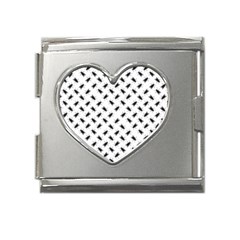 Fly Phot Motif Seamless Black And White Pattern Mega Link Heart Italian Charm (18mm) by dflcprintsclothing