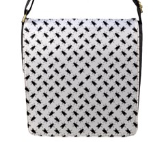 Fly Phot Motif Seamless Black And White Pattern Flap Closure Messenger Bag (l) by dflcprintsclothing