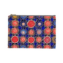 Retro Geometric Shapes And Flowers 3 Cosmetic Bag (large) by violetheavensky