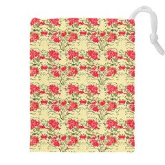 Retro 1880s Flowers Pattern 18 Drawstring Pouch (5xl) by violetheavensky