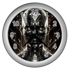 Robotics Robot Technology Future Wall Clock (silver) by Maspions