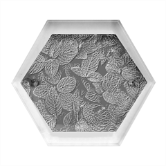 Leaves Plant Foliage Green Hexagon Wood Jewelry Box by Cemarart