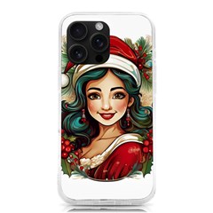 Young Woman With Santa Claus Clothes Isolated Illustration Wb Iphone 16 Pro Max Tpu Uv Print Case by dflcprintsclothing