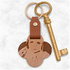 Amber Engraved Wood Key Chain by bestdesignintheworld