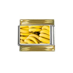 Bananas, Macro, Fruits, Ripe Bananas Gold Trim Italian Charm (9mm) by kyorashop23