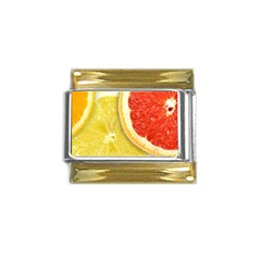 Fruit, Lemon Gold Trim Italian Charm (9mm) by kyorashop23