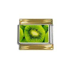 Kiwi Fruits, Close-up, Exotic Fruit Gold Trim Italian Charm (9mm) by kyorashop23