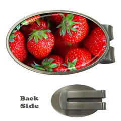 Strawberry, Berries, Fresh, Red Money Clips (oval)  by kyorashop23