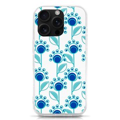 Blue Daisy Minimalist Leaves   Iphone 16 Pro Tpu Uv Print Case by ConteMonfrey